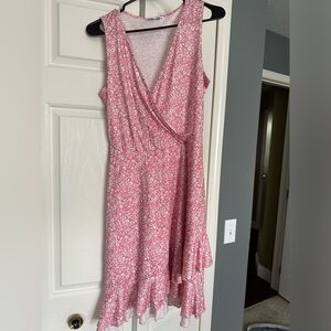 Pink flower summer dress size medium